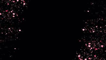 Romantic pink heart particles transition on alpha background video