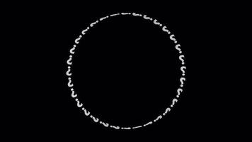 bianca domanda marchio cerchio telaio isolato ciclo continuo su alfa sfondo video