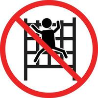 do not climbing icon on white background. No climbing allowed sign. Do not climb symbol. flat style. vector