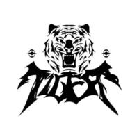 tiger head with initials vector