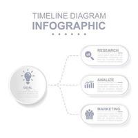 infografía negocio modelo. diagrama de flujo infografía en neumorfo estilo. concepto presentación. vector