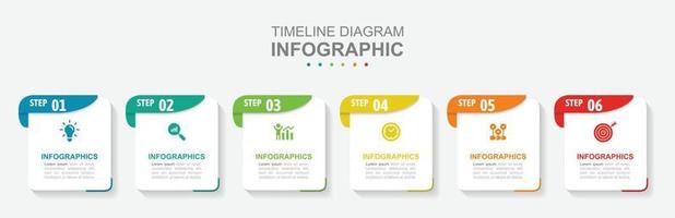 Infographic business template. business concept with 6 steps or options, can be used for workflow layout, diagram, annual report, web design. Concept presentation. vector