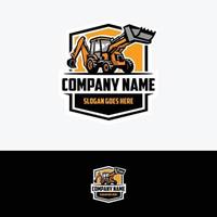 Back Hoe Loader Company Logo. Badge Emblem Ready Made Logo. Best for Construction Related Industry Logo vector