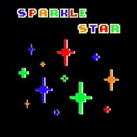 Colorful sparkling pixel set, vector sparkling pixel set, Pixel art stars set. The effect of sparkling stars