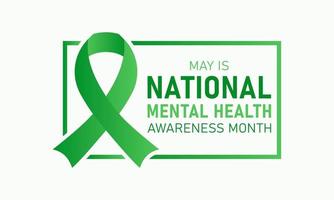 Mental health awareness month is observed every year in may. May is national mental health awareness month. Vector template for banner, greeting card, poster with background. Vector illustration.