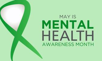 Mental health awareness month is observed every year in may. May is national mental health awareness month. Vector template for banner, greeting card, poster with background. Vector illustration.