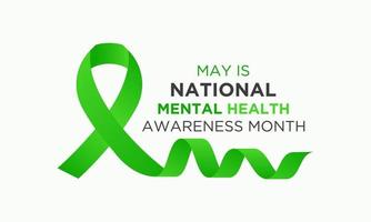Mental health awareness month is observed every year in may. May is national mental health awareness month. Vector template for banner, greeting card, poster with background. Vector illustration.