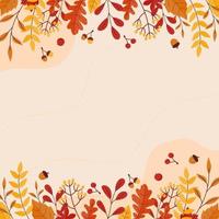 happy thanksgiving greeting background with pumpkins, butternut squash, maple leaves or leaf Vector illustration for Thanksgiving autumn, harvest festival. Template for poster, banner, cards