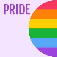 Pride month banner template with rainbow and word Pride. Vector square social media post template.