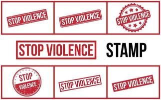 Stop Violence Rubber Stamp Set Vector