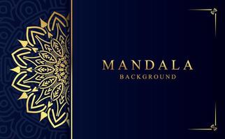 Luxury mandala background in gold color vector