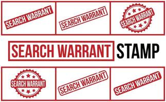 Search Warrant Rubber Stamp Set Vector
