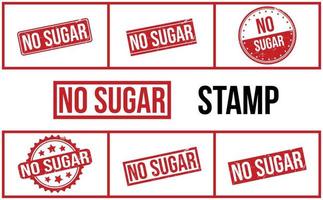 No Sugar Rubber Stamp Set Vector