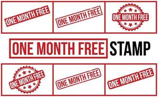 One Month Free Rubber Stamp Set Vector