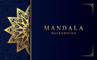 Luxury mandala background in gold color vector