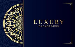 Luxury Arabic mandala design background in gold color vector