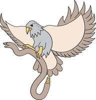 Eagle on branch icon. Cartoon illustration of eagle on branch vector icon for web