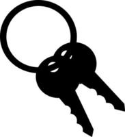 Vector silhouette of key on white background