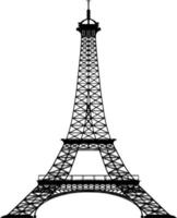 Vector silhouette of Eiffel Tower on white background