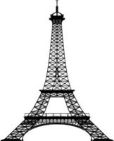 vector silueta de eiffel torre en blanco antecedentes