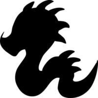 Vector silhouette of dragon on white background