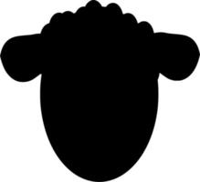 Vector silhouette of sheep on white background