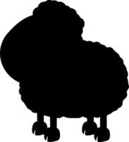 Vector silhouette of sheep on white background