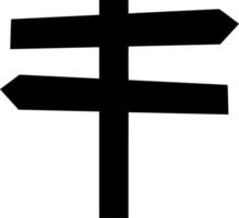 Vector silhouette of signpost on white background