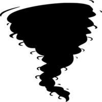 Vector silhouette of tornado on white background