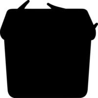 Vector silhouette of trash disposal on white background