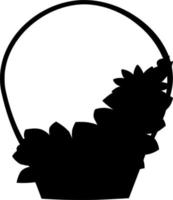 Vector silhouette of basket on white background