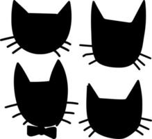 Vector silhouette of cats on white background