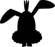 Vector silhouette of bunny on white background