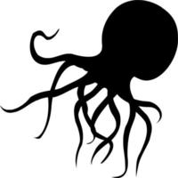 Vector silhouette of octopus on white background