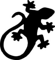 Vector silhouette of lizard on white background