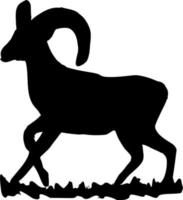 Vector silhouette of sheep on white background