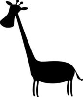 Vector silhouette of giraffe on white background