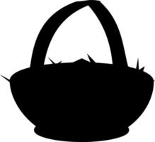 Vector silhouette of basket on white background