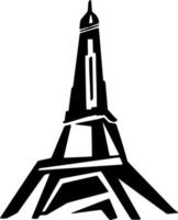 vector silueta de eiffel torre en blanco antecedentes