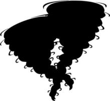 Vector silhouette of tornado on white background