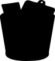 Vector silhouette of trash disposal on white background