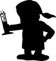 Vector silhouette of scientist on white background