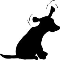 Vector silhouette of dog on white background