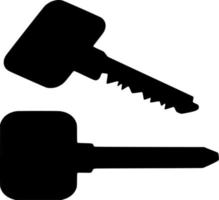 Vector silhouette of key on white background