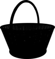 Vector silhouette of basket on white background