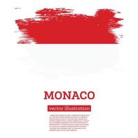Mónaco bandera con cepillo trazos independencia día. vector