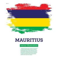 Mauritius Flag with Brush Strokes. Independence Day. vector