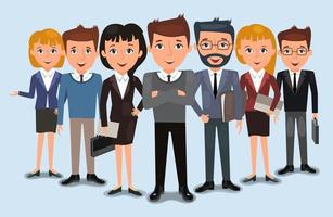 Business team of employees and the boss vector illustration