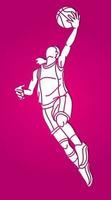 Basketball Sport Female Player Action  Jumping vector