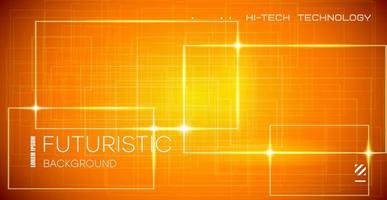 Abstract glowing background. Glowing square frames on an Orange gradient background. vector